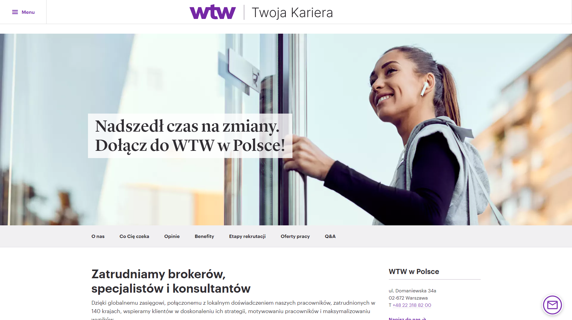 Kariera w WTW Polska